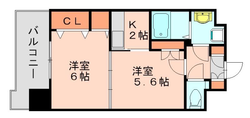 レジデンス20(2K/2階)の間取り写真