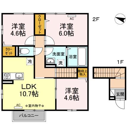 アヴニール翆光(3LDK/2階)の間取り写真