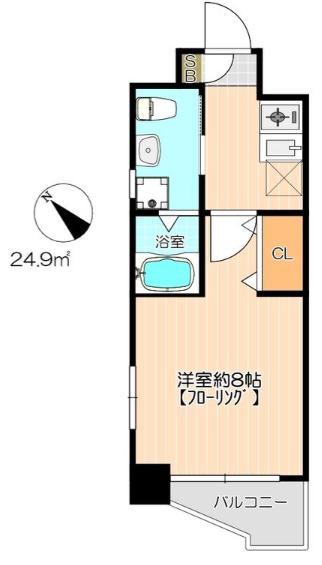 ストリクト井尻(1K/4階)の間取り写真