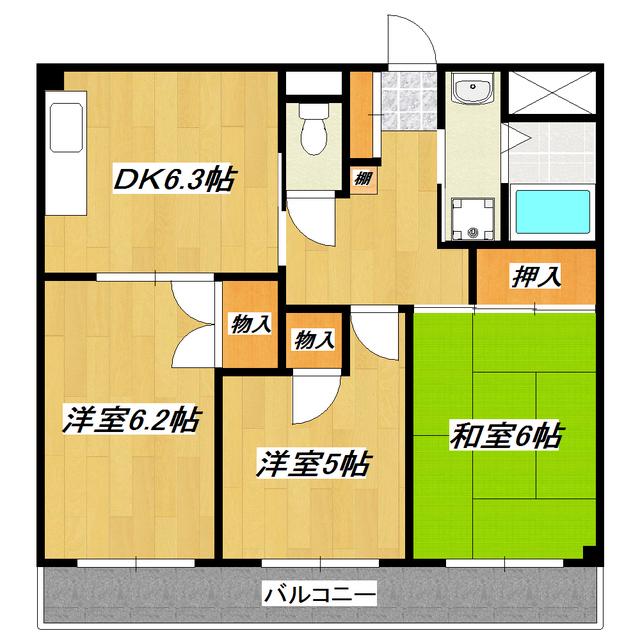 TSGARDEN新小岩(3DK/8階)の間取り写真