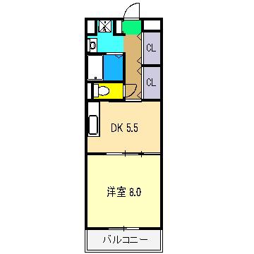 SAKURAハウスTS(1DK/3階)の間取り写真