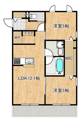 LAULEA Bラウレアビー(2LDK/3階)の間取り写真