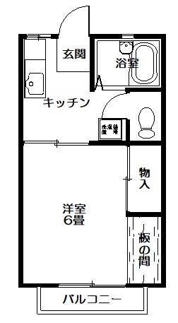 コーポエスプワール(1K/2階)の間取り写真