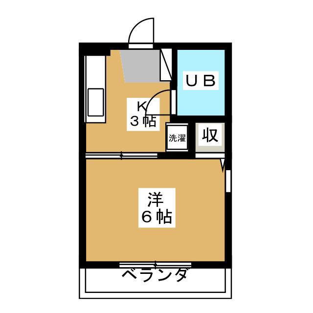 レンツェン御殿山(1K/2階)の間取り写真
