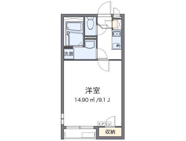 クレイノゾンネンブルーメ川越(1K/2階)の間取り写真