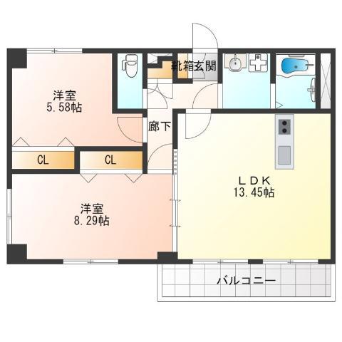 BUDS8(2LDK/1階)の間取り写真