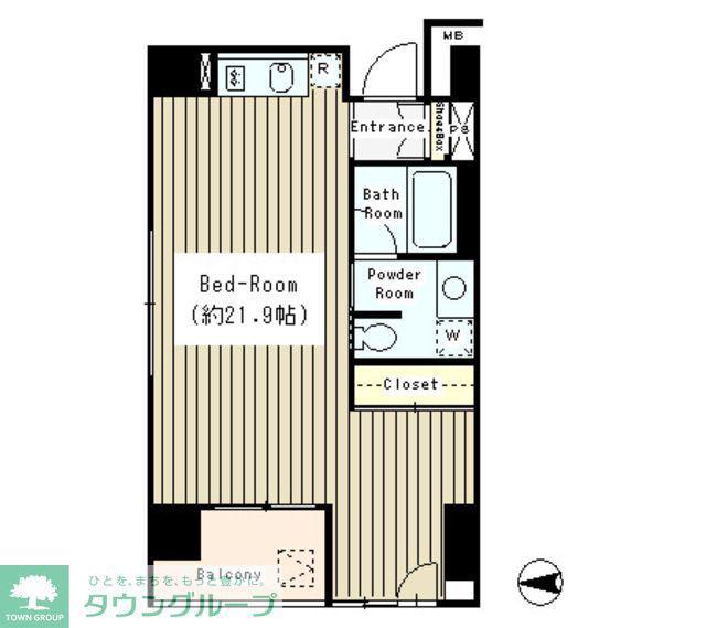 LA・RES西麻布(ワンルーム/3階)の間取り写真