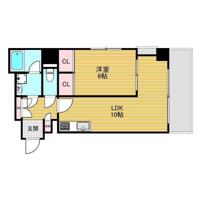 CITY SPIRE十三東(1LDK/5階)の間取り写真