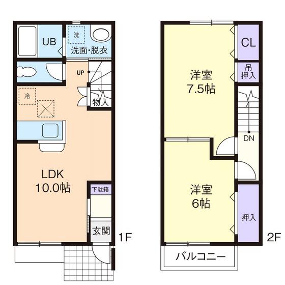 ガーデンコートB(2LDK/1階)の間取り写真