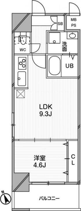 セノアタワー新大阪(1LDK/6階)の間取り写真