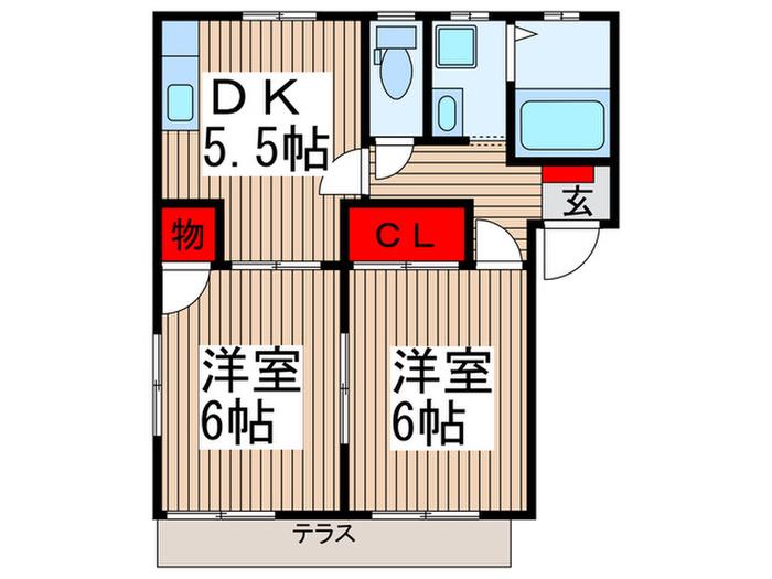 フレグランス KOJIMA(2DK/1階)の間取り写真
