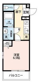 フルール野並(1K/3階)の間取り写真