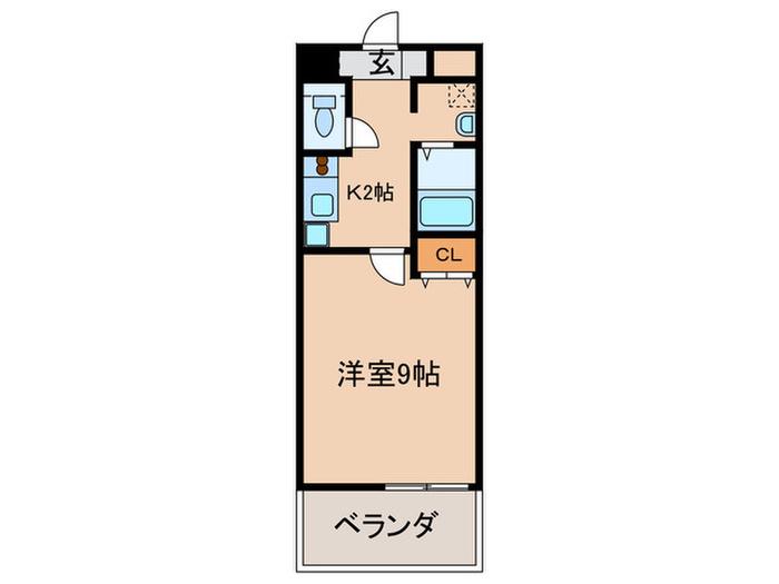 イーウエスト(1K/5階)の間取り写真