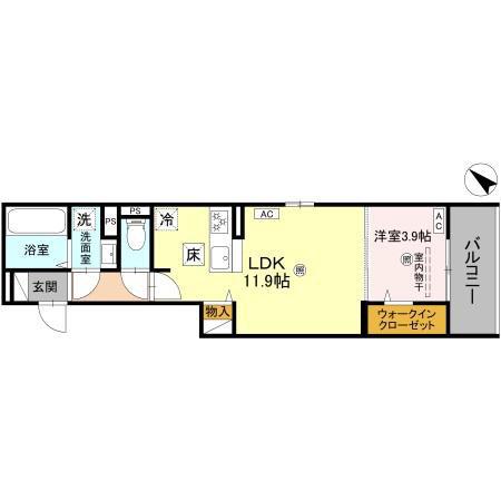 ラメゾン大池町(1LDK/2階)の間取り写真