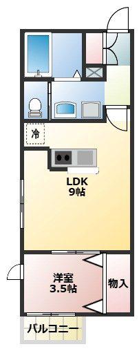 スカイフラワーM(1LDK/2階)の間取り写真
