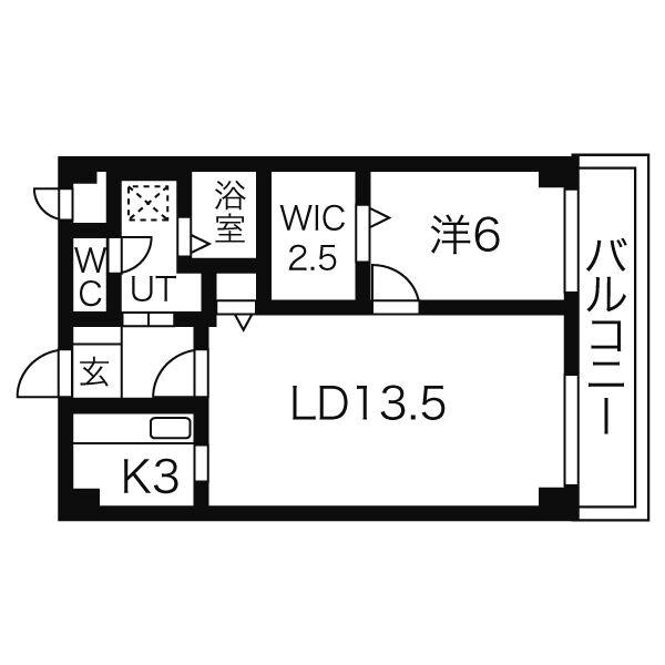 ワイズパーク(1LDK/3階)の間取り写真