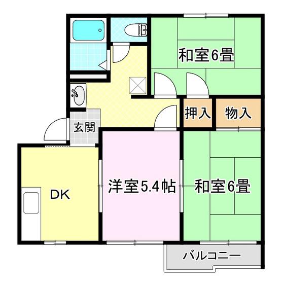 ラ・フォーレ泉A(3DK/1階)の間取り写真