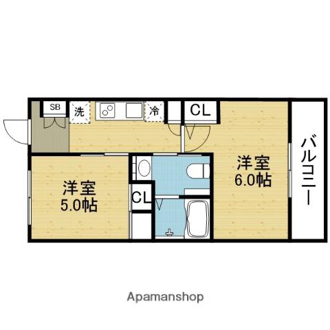 エステムプラザ大阪城パークフロント(2K/7階)の間取り写真