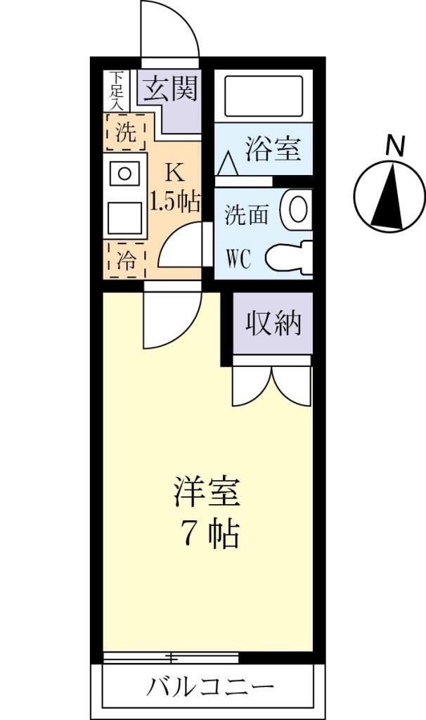 つくばエクスプレス つくば駅 バス乗車時間:5分 最寄りバス停で下車 徒歩5分 2階建 築40年(1K/2階)の間取り写真