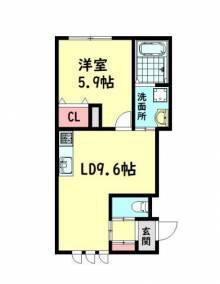 HALEMOKU1(1LDK/1階)の間取り写真