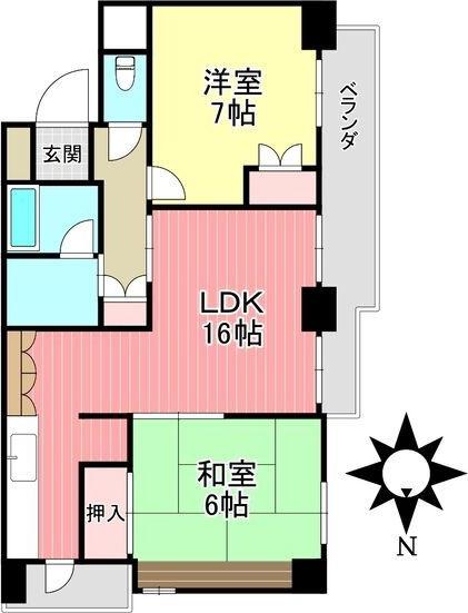 ヴィラマルシェ(2LDK/2階)の間取り写真