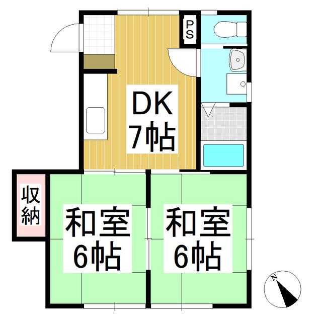インパレス21(2DK/1階)の間取り写真