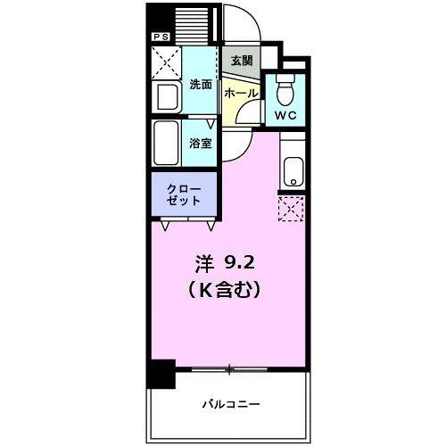 ビューラー鷺沼I(ワンルーム/2階)の間取り写真