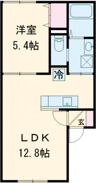 JR根室本線 富良野駅 徒歩12分 2階建 築7年(1LDK/1階)の間取り写真