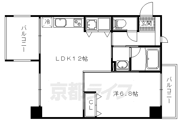 LATTICE HIGASHINO(1LDK/7階)の間取り写真