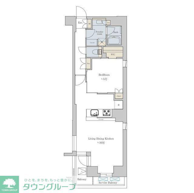 レジデンス文京六義園フロント(1LDK/5階)の間取り写真