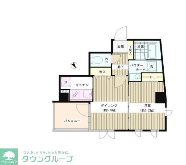 IH STORY 南長崎(1DK/4階)の間取り写真