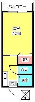 ファーストインサンヴェールIV(1K/3階)の間取り写真