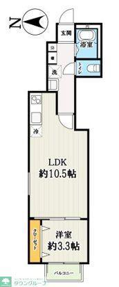 キャメル東府中(1LDK/1階)の間取り写真