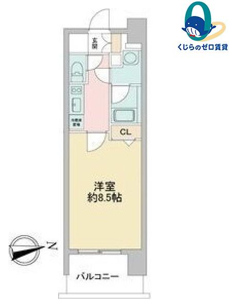 ルクレ新栄レジデンス(1K/11階)の間取り写真