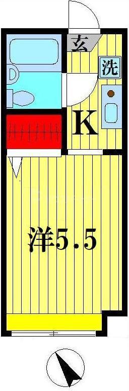 パストラル松戸(1K/2階)の間取り写真