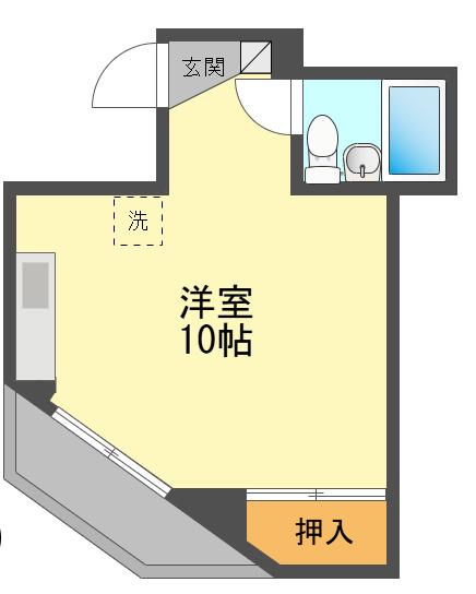 エスポワール高木(ワンルーム/5階)の間取り写真