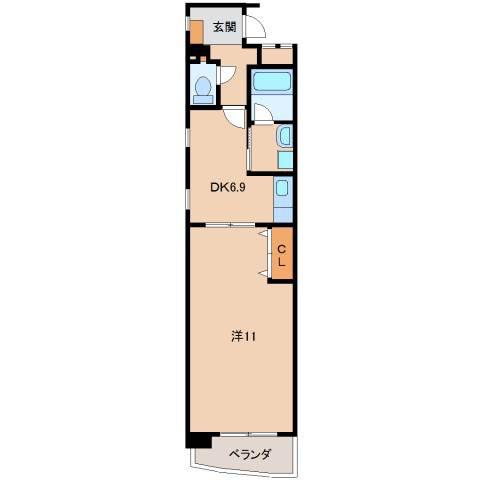 RITZ CARLTON(1DK/7階)の間取り写真