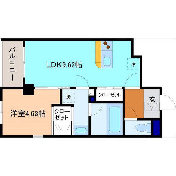 コルテーレ荒町(1LDK/5階)の間取り写真