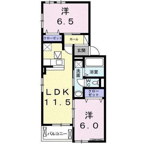 PALAZZO ETERNO(2LDK/1階)の間取り写真