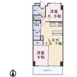 グランドールシャトー(2LDK/7階)の間取り写真