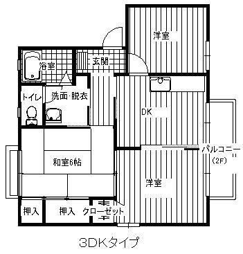 フレグランス南多田(3DK/2階)の間取り写真