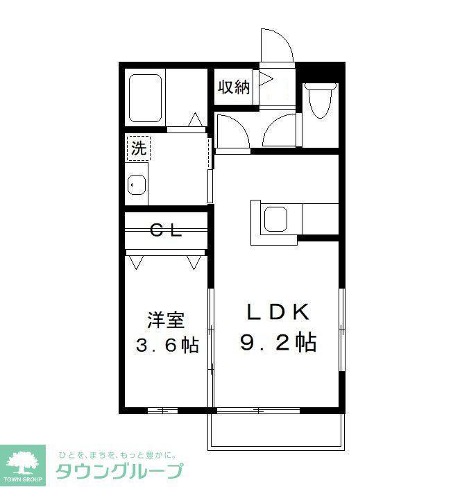 ユーミハイツ(1LDK/2階)の間取り写真