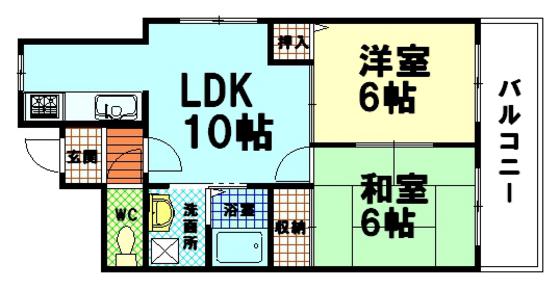 グランシャリオ横川(2LDK/2階)の間取り写真