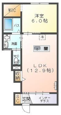 エクセル アヴァンセ(1LDK/1階)の間取り写真