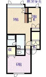 イグゼグス(1LDK/1階)の間取り写真