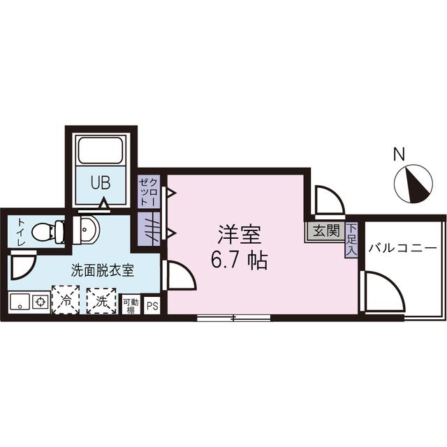 コントレイル(1K/1階)の間取り写真
