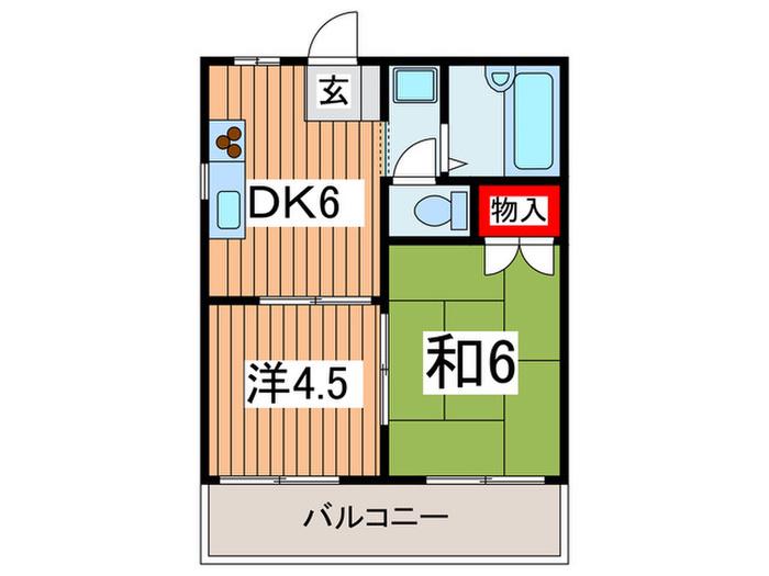 シティハイツ(2DK/2階)の間取り写真