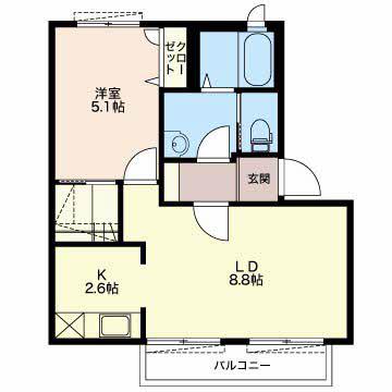 セピアコート財木(1LDK/1階)の間取り写真