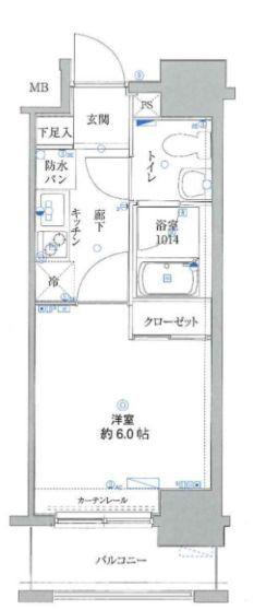 リクレイシア・コルテ川崎元木(1K/2階)の間取り写真