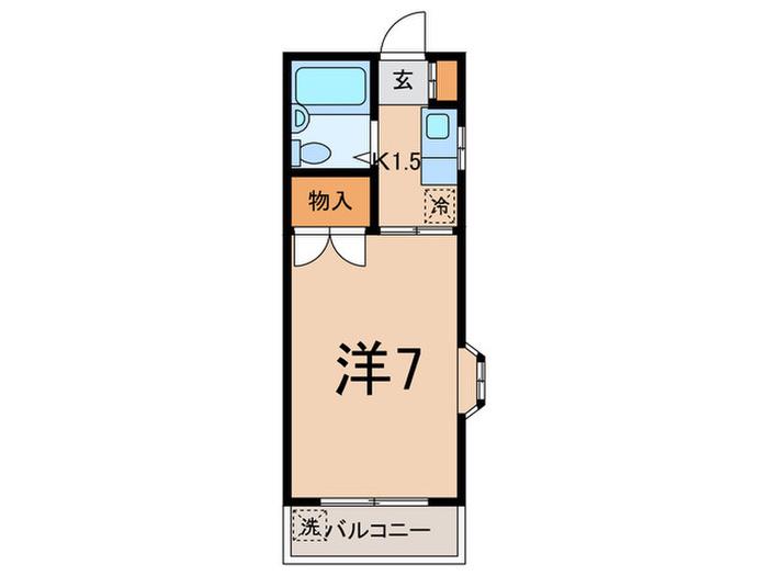 シャトルイシダ(1K/2階)の間取り写真